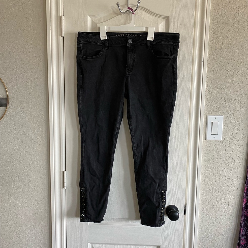 black american eagle super stretch jeggings